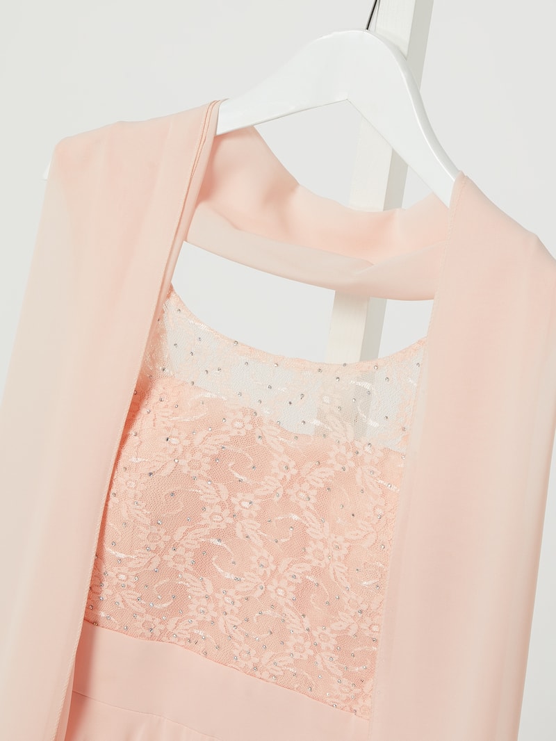 Kleid mit Ziersteinbesatz in altrosa