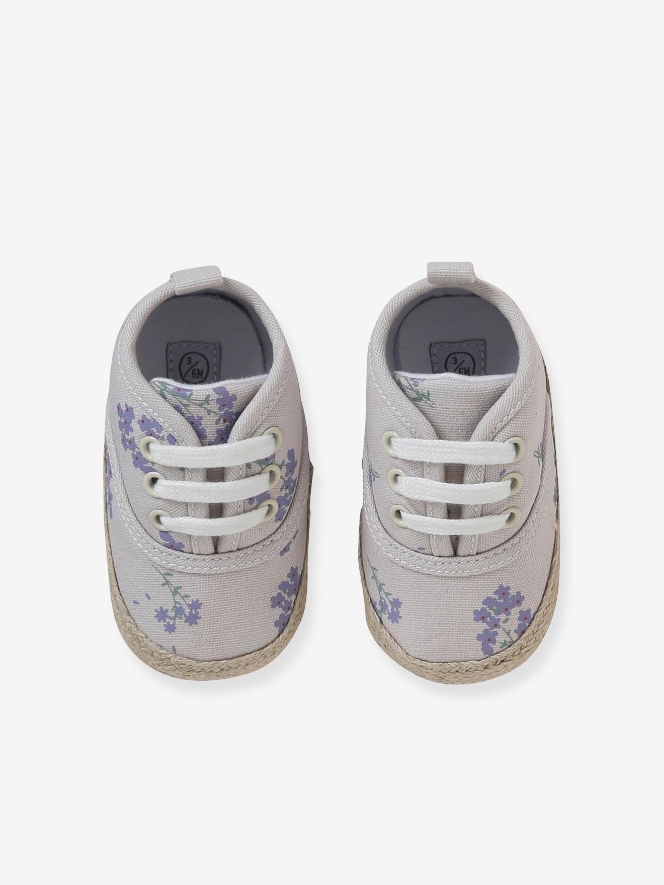 Chaussons lacés souples bébé fille lilas