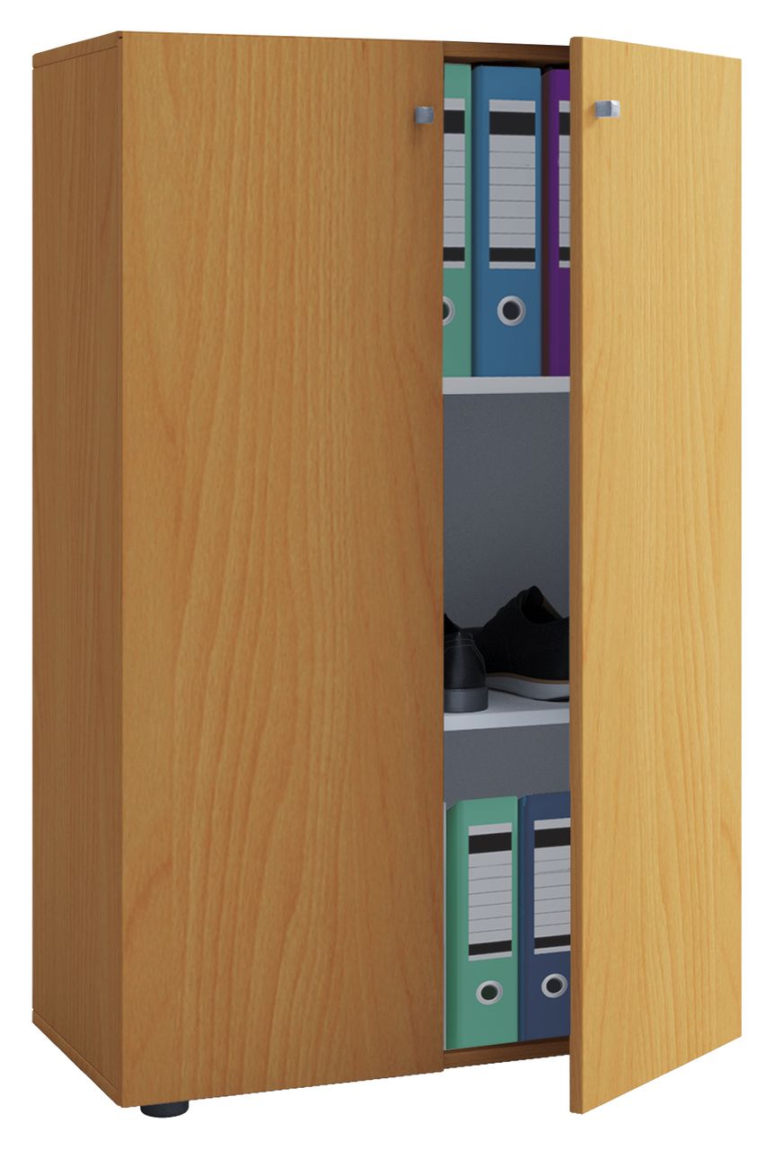 VCM Büroschrank Lona 3-Fach mit Drehtüren Buche