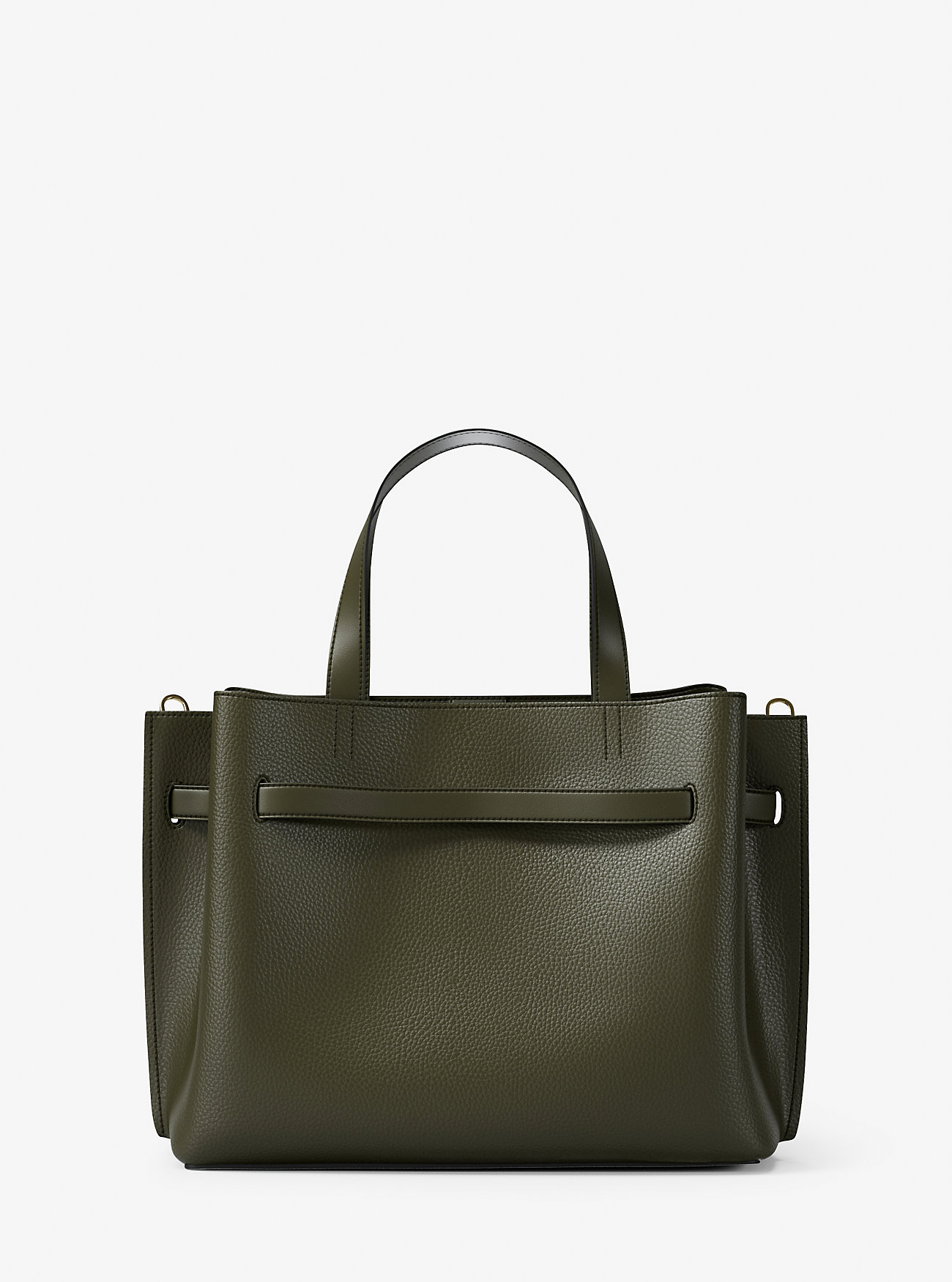 Emilia Medium Pebbled Leather Satchel - IVY