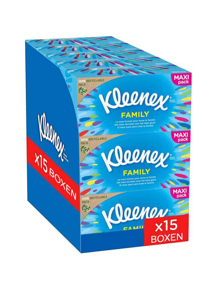 Kleenex Original Kosmetiktücher-Box Taschentücher Tücher 2-lagig 15 x 128 Stk günstig kaufen onesize