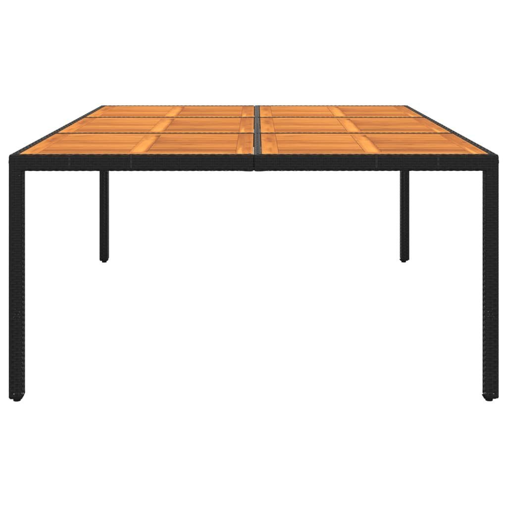 vidaXL Gartentisch Gartentisch 200x150x75 cm Akazienholz und Poly Rattan Schwarz (1-St)