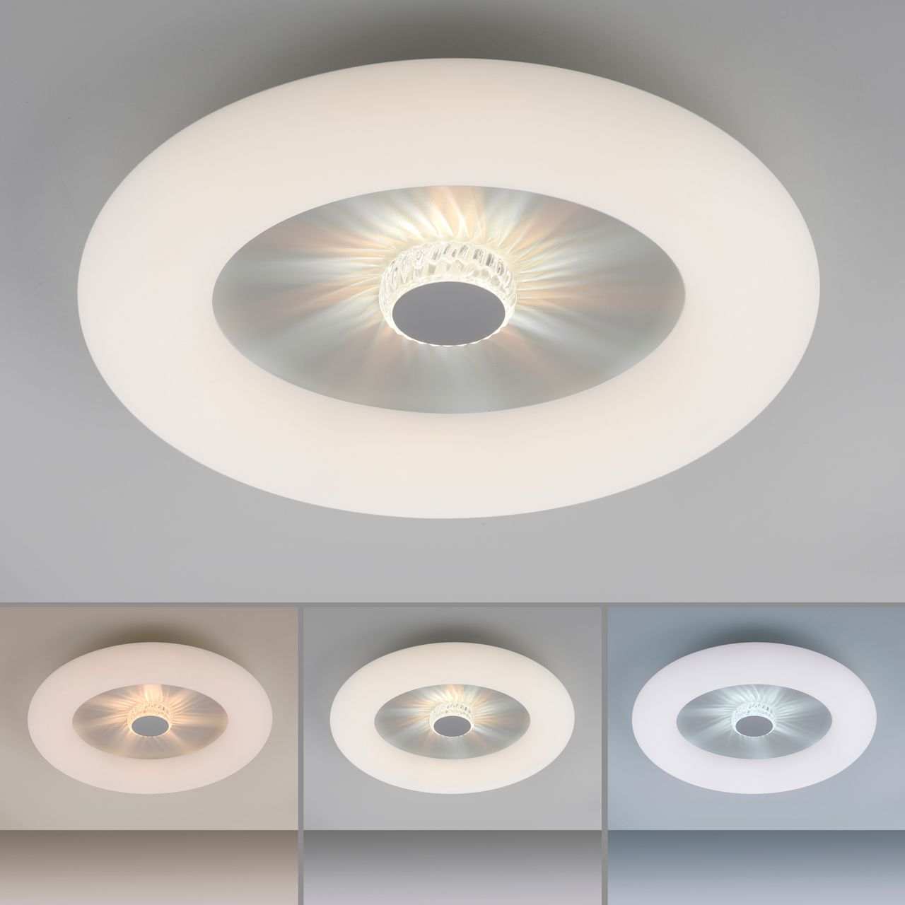 JUST LIGHT LeuchtenDirekt LED Deckenleuchte VERTIGO, CCT, dimmbar, Fernbedienung, Ø50 cm, IP20