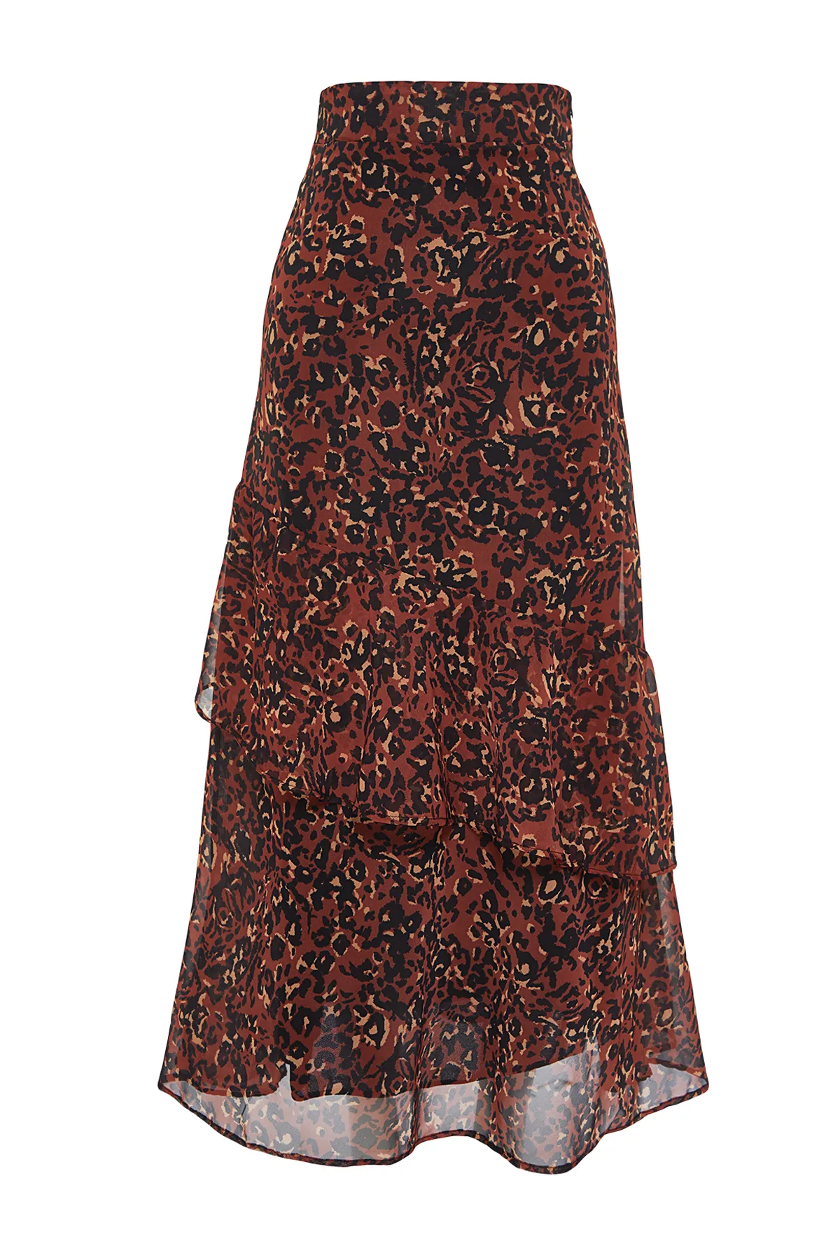 Trendyol Modest  Gefütterter gewebter Rock mit Fliesen-Tiermuster TCTAW24EE00020