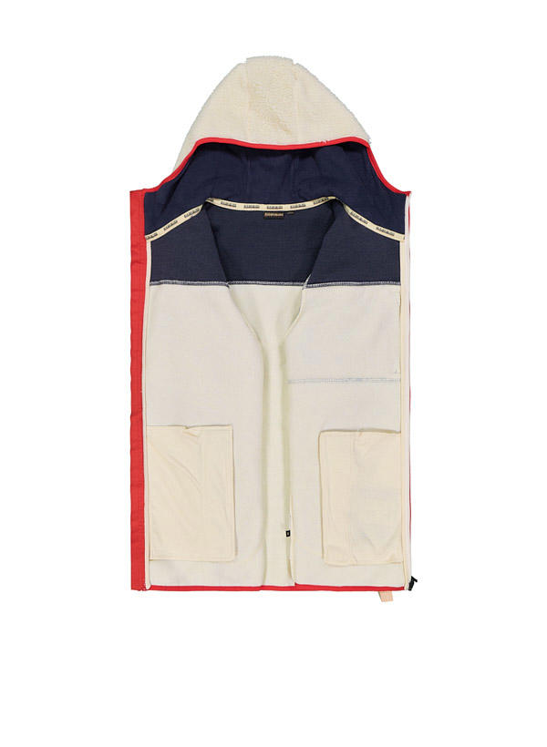 NAPAPIJRI, Kapuzenjacke, Teddyfell, beige-navy