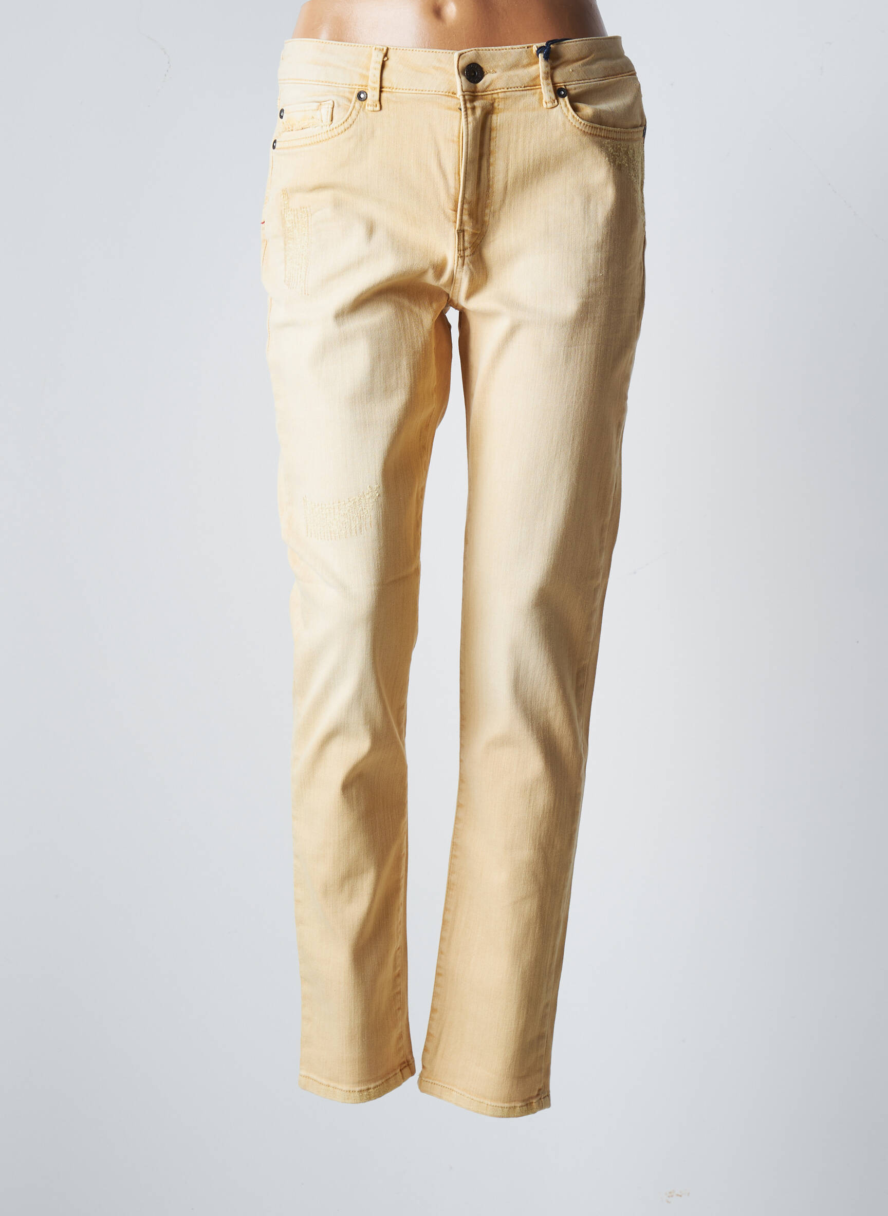 Blue Daze Jeans Coupe Slim Femme couleur jaune
