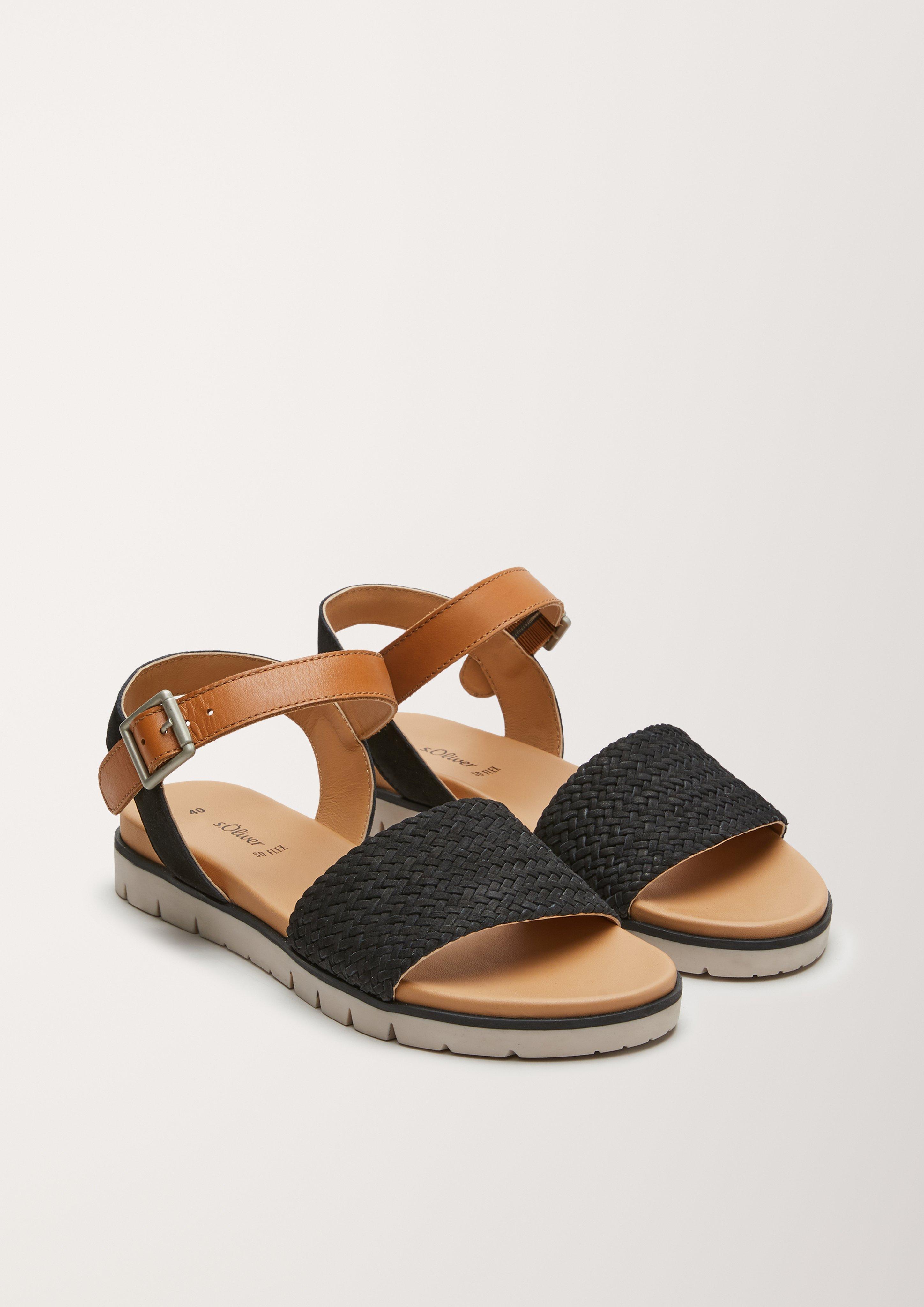 Ledersandalen mit Flecht-Details  6005773-001