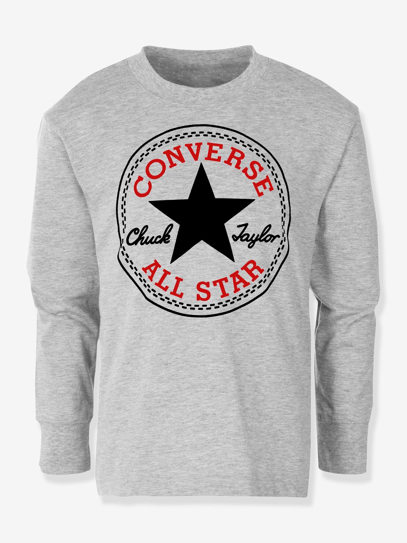 Tee-shirt enfant manches longues Chuck Patch CONVERSE blanc