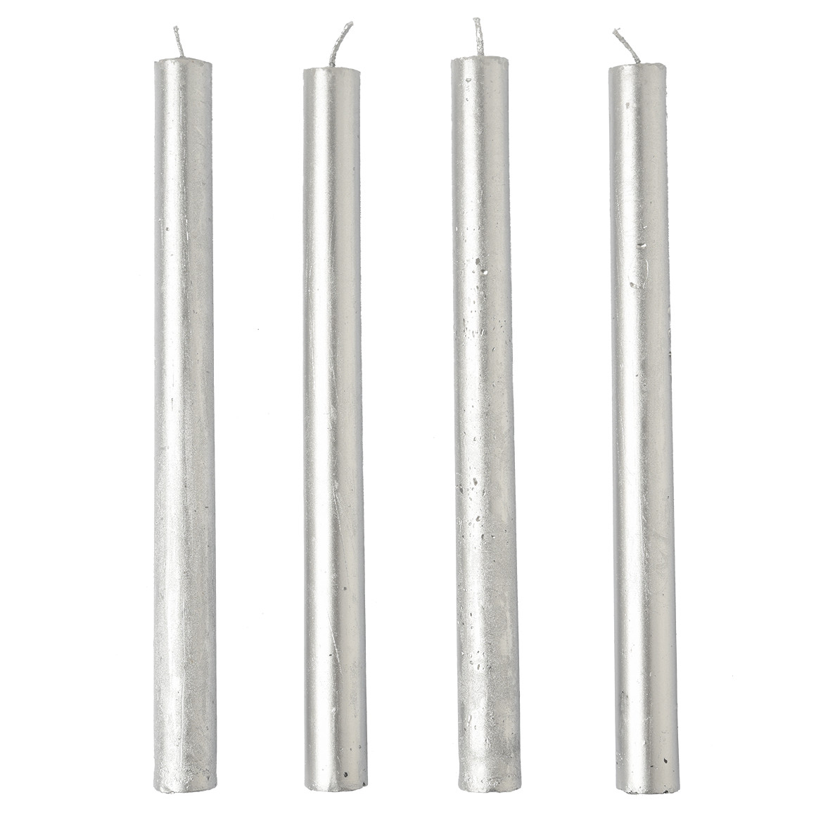 4 Stabkerzen im Metallic-Look