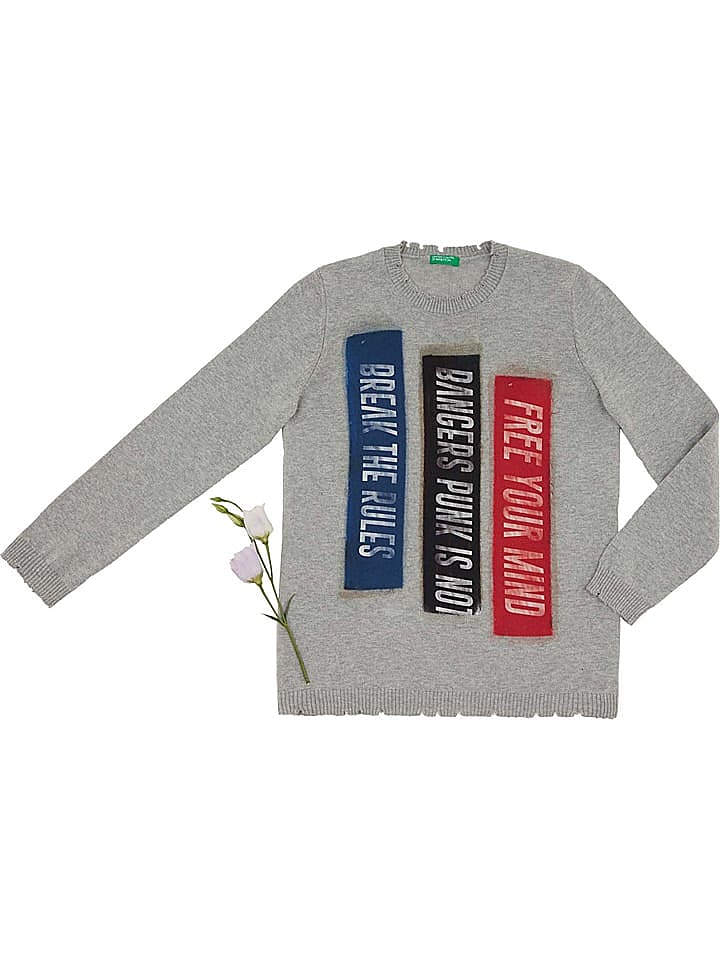 Benetton Pullover in Grau günstig kaufen 116/122