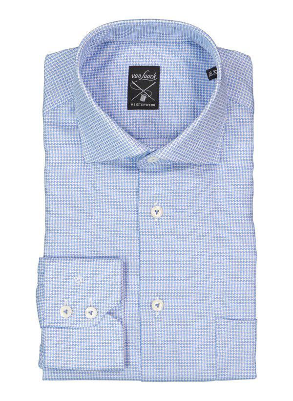 van Laack, Hemd, Comfort Fit, Baumwolle, blau gemustert
