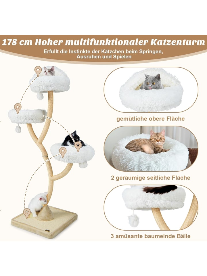 COSTWAY 178 cm Katzenbaum in Beige günstig kaufen onesize