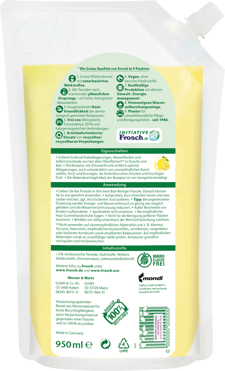 Bad-Reiniger Citrus Nachfüllpack, 950 ml