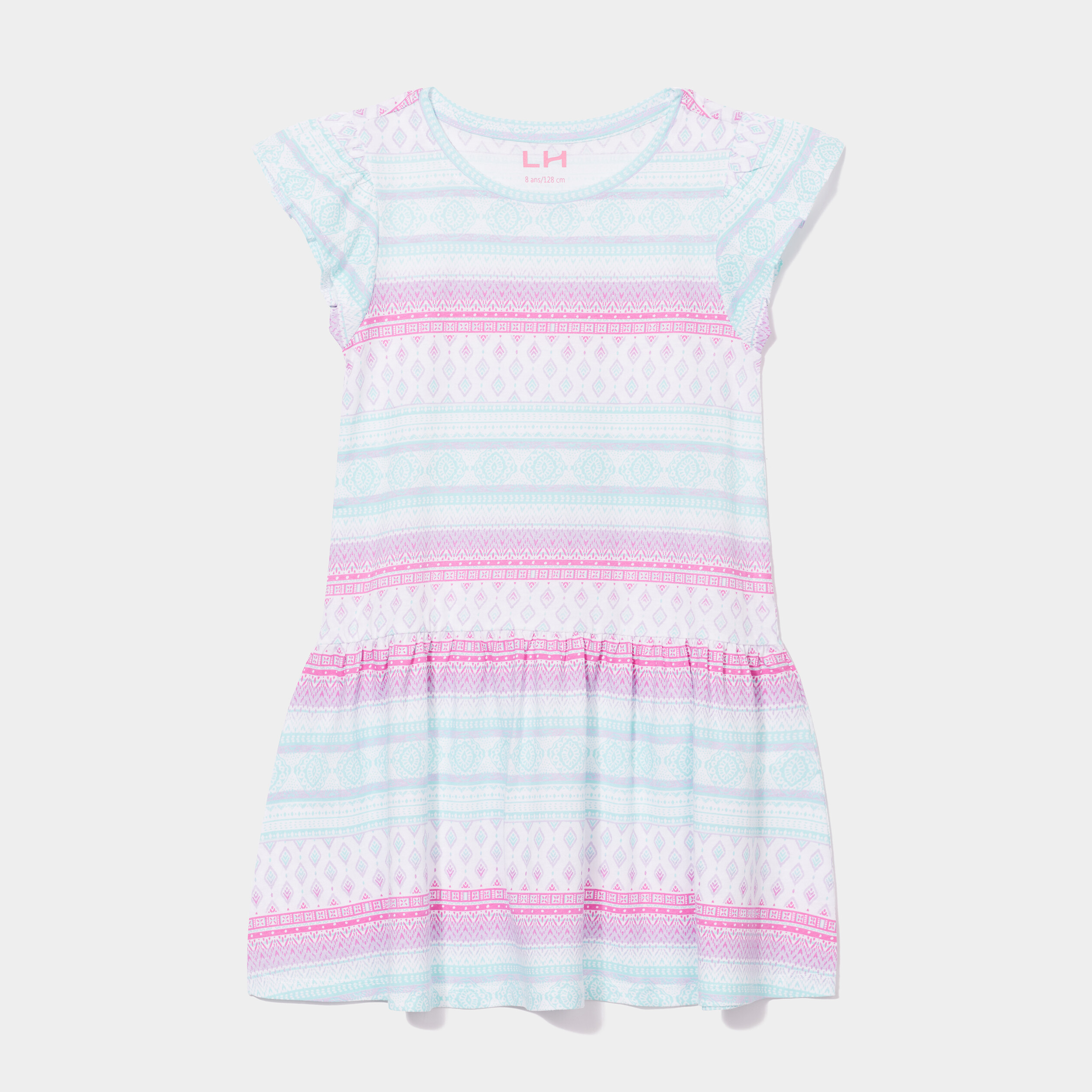 Robe courte évasée à volants blanc fille | La Halle