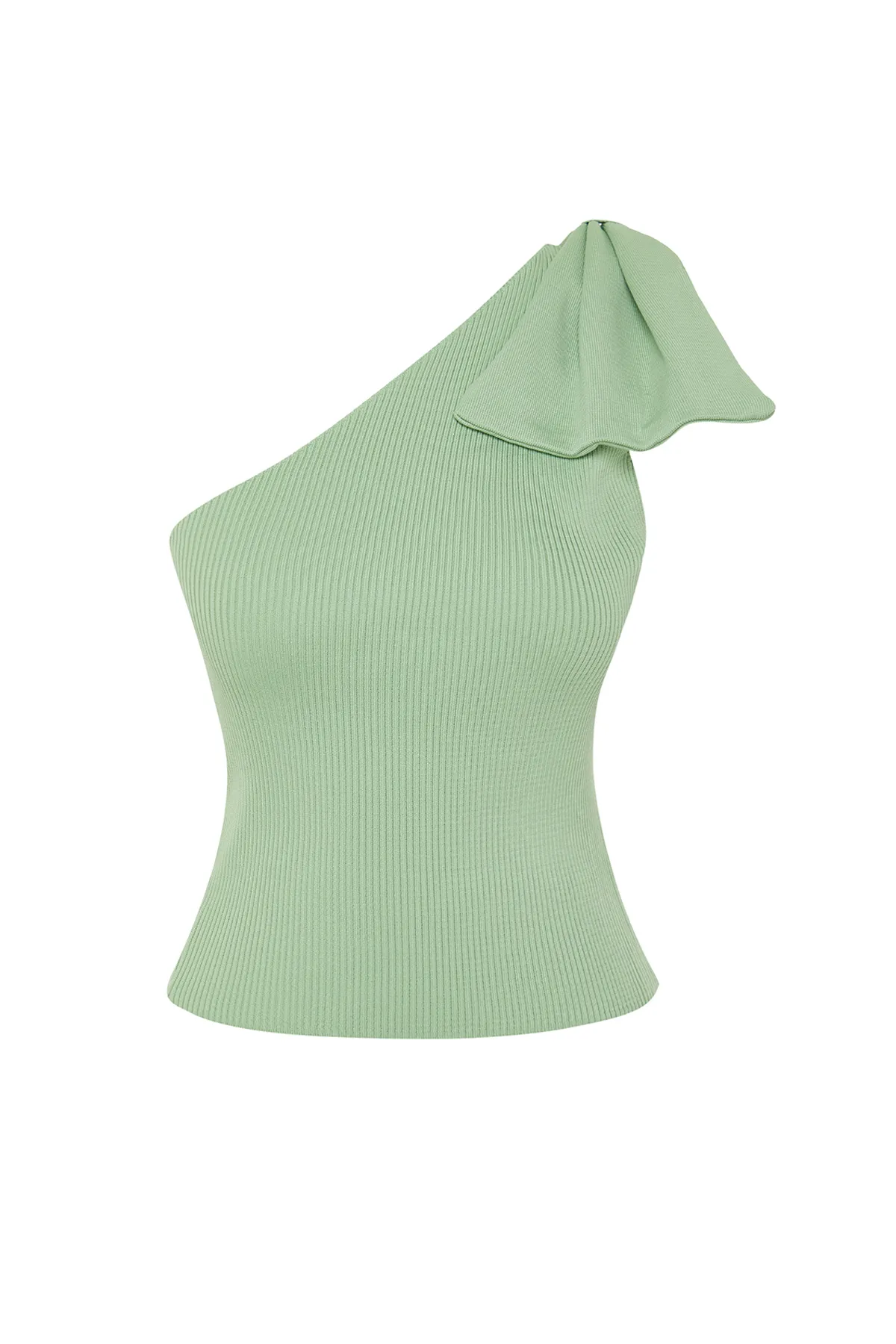 Trendyol Collection  Mintgrüne Bluse mit Schleife und einem Arm TPRSS22BZ0166