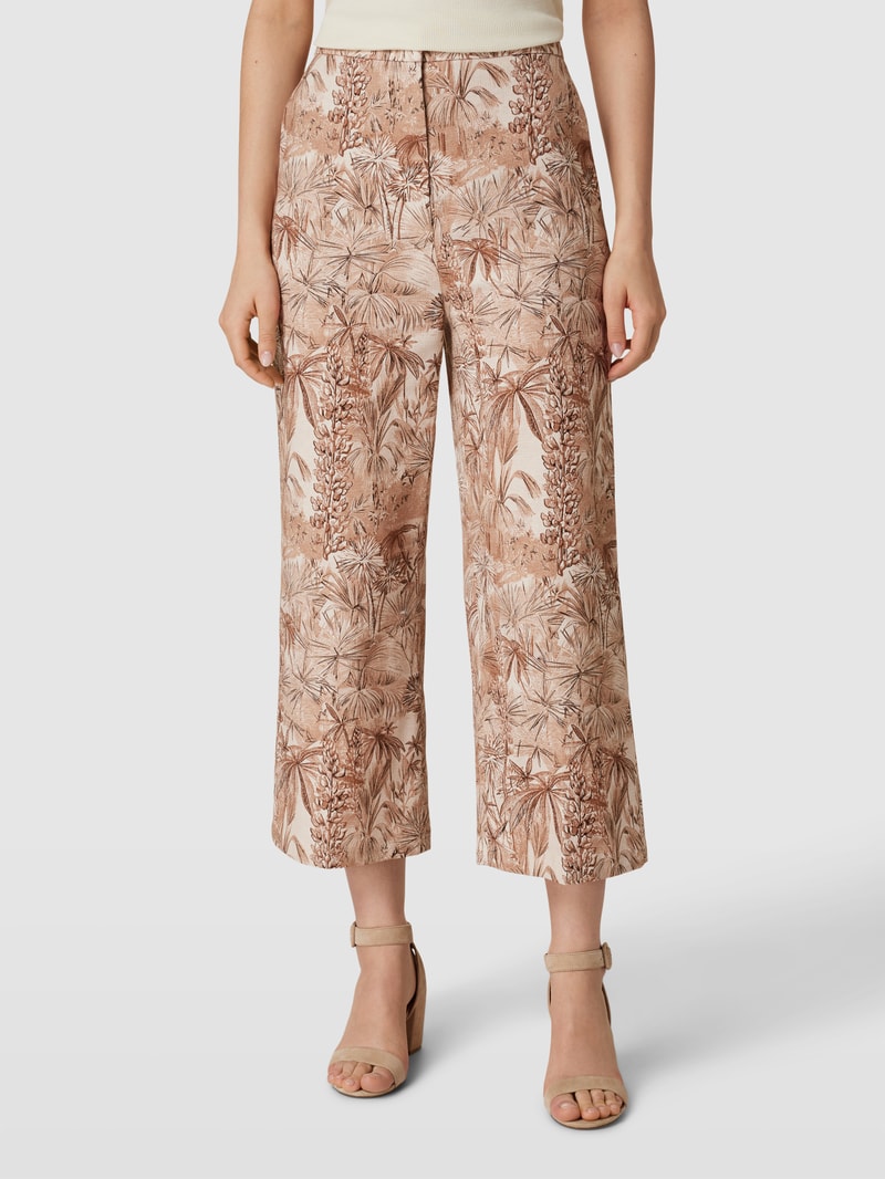 Hose mit Allover-Muster Modell 'CALERNO' in cognac