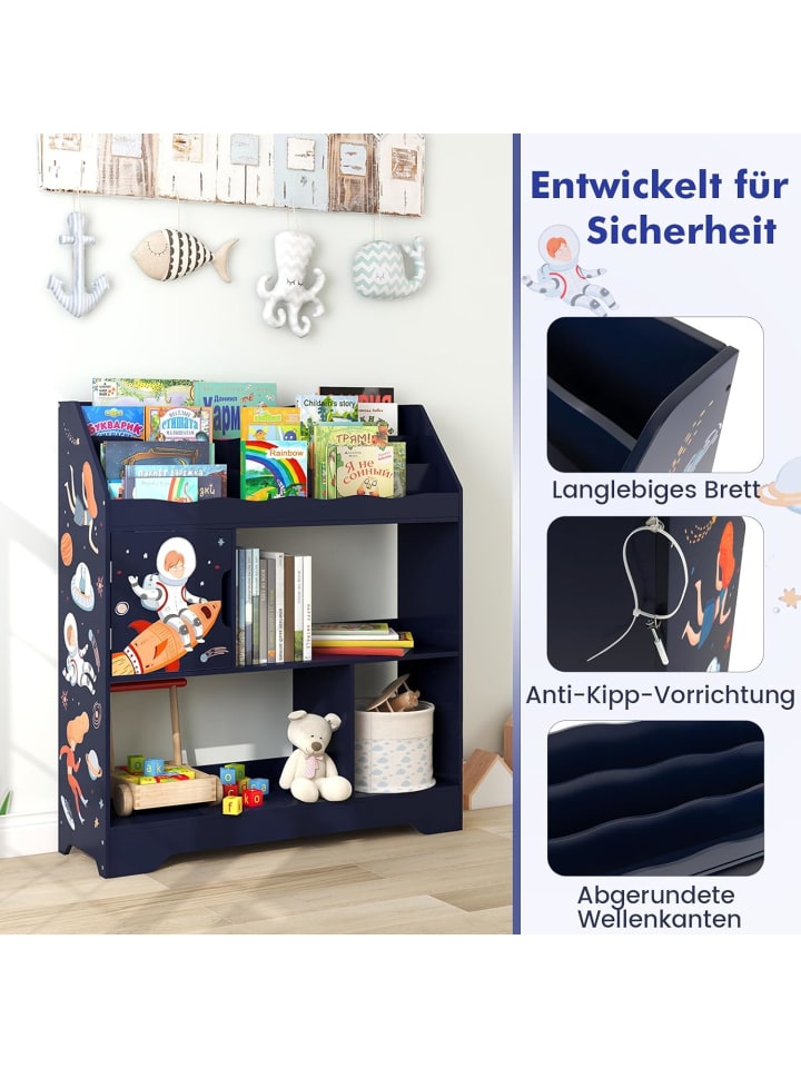 COSTWAY 3 in 1 Spielzeugregal in Blau günstig kaufen onesize