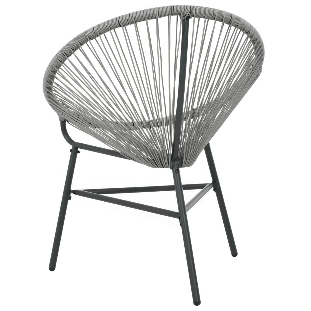vidaXL Gartenstuhl Garten-Mond-Stuhl Poly Rattan Grau (1 St)