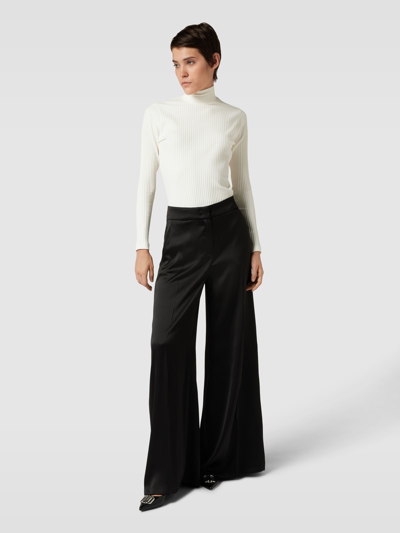 Longsleeve mit Stehkragen Modell 'Driza' in offwhite