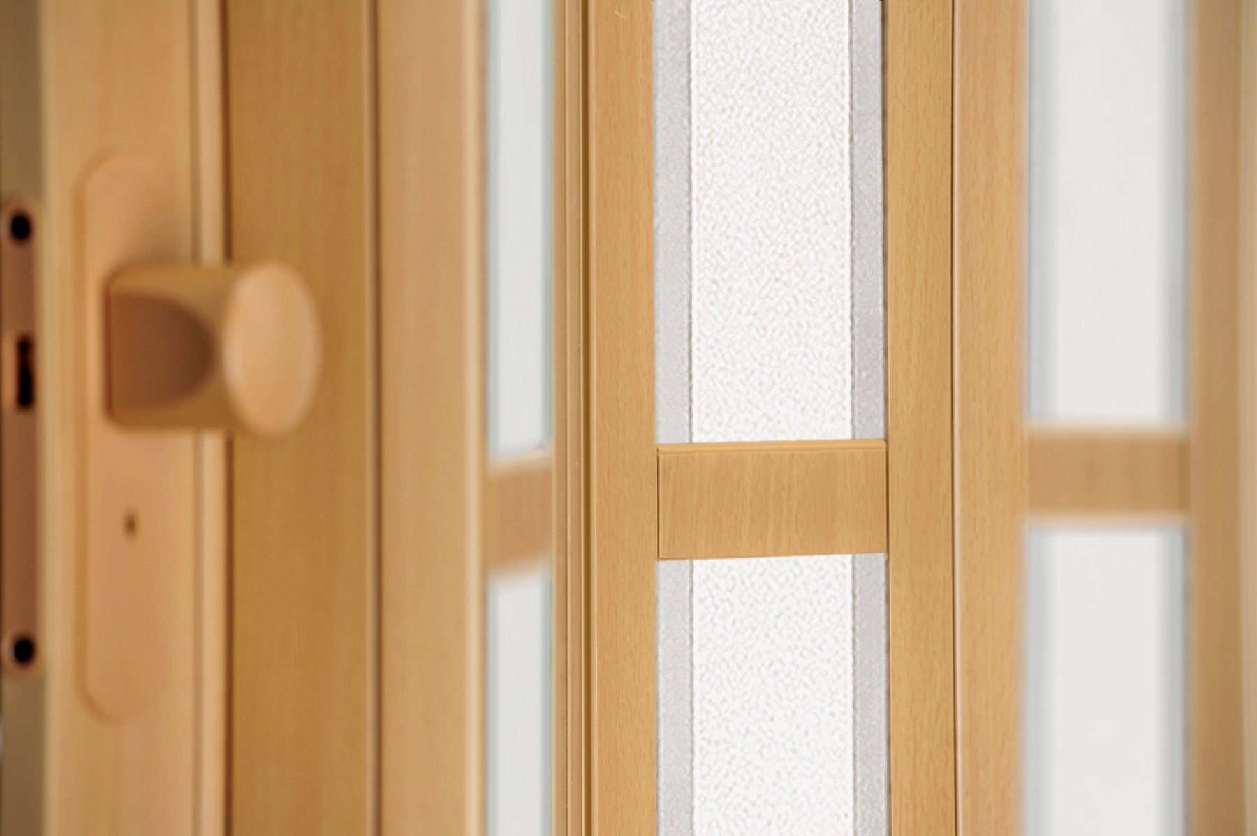 Standom Falttür Schiebetür Buche (Erle) + Fenster Schloss H. 203cm breite bis 100 cm