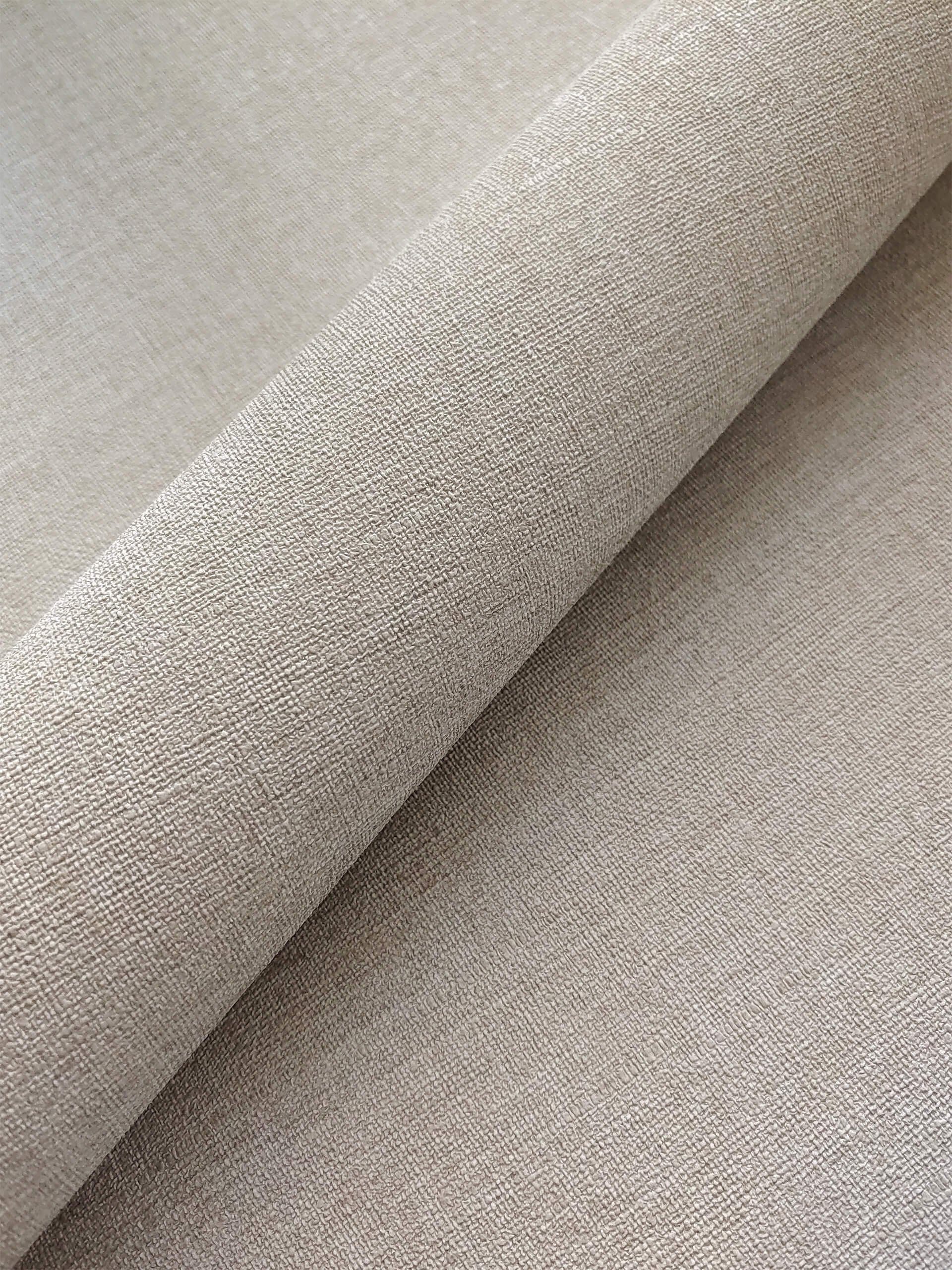 Newroom Vliestapete, Taupe Tapete Uni Einfarbig - Unitapete Leinen-Optik Modern Stoff-Optik Textil-Optik für Wohnzimmer Schlafzimmer Küche