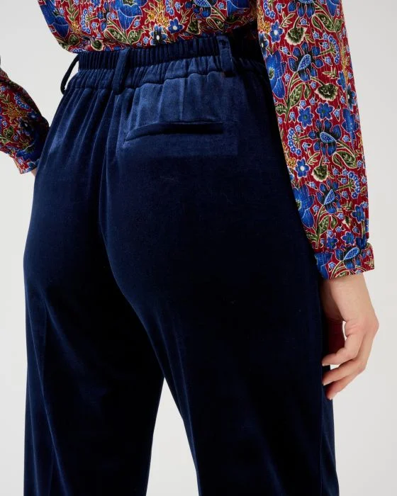 Pantalon large en velours