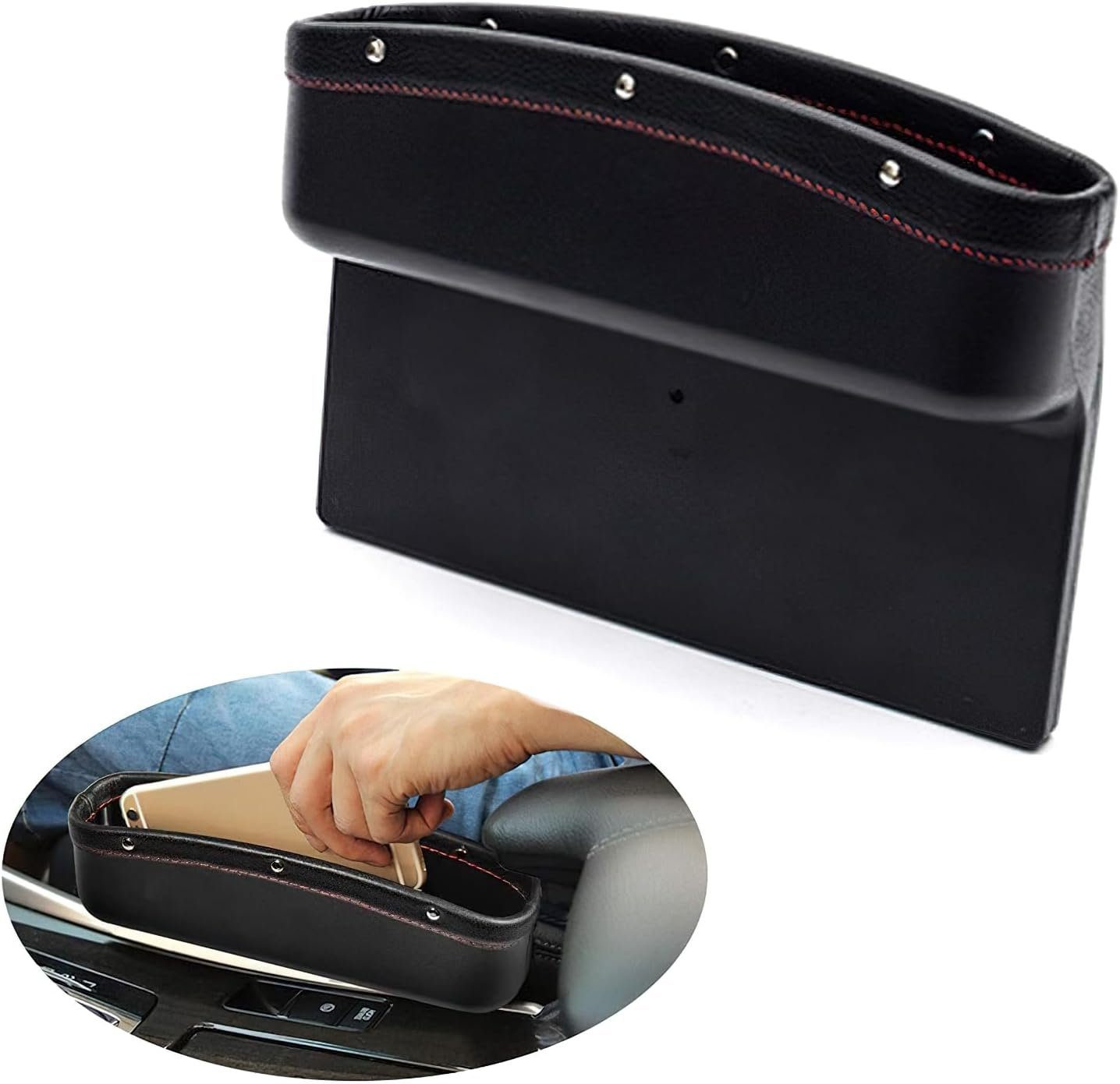 Runxizhou Wandhaken Auto Vordersitz Aufbewahrungsbox, Autositz Organizer (Schwarz)