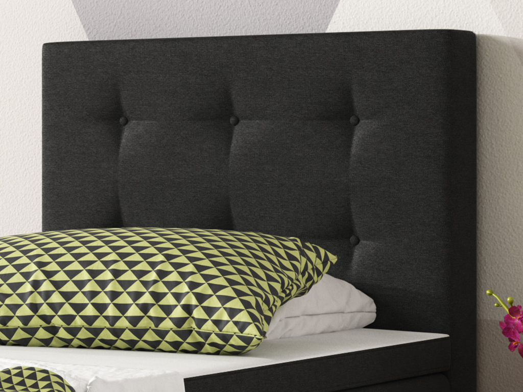 IHG Boxspringbett Köln 90x200 Webstoff Schwarz