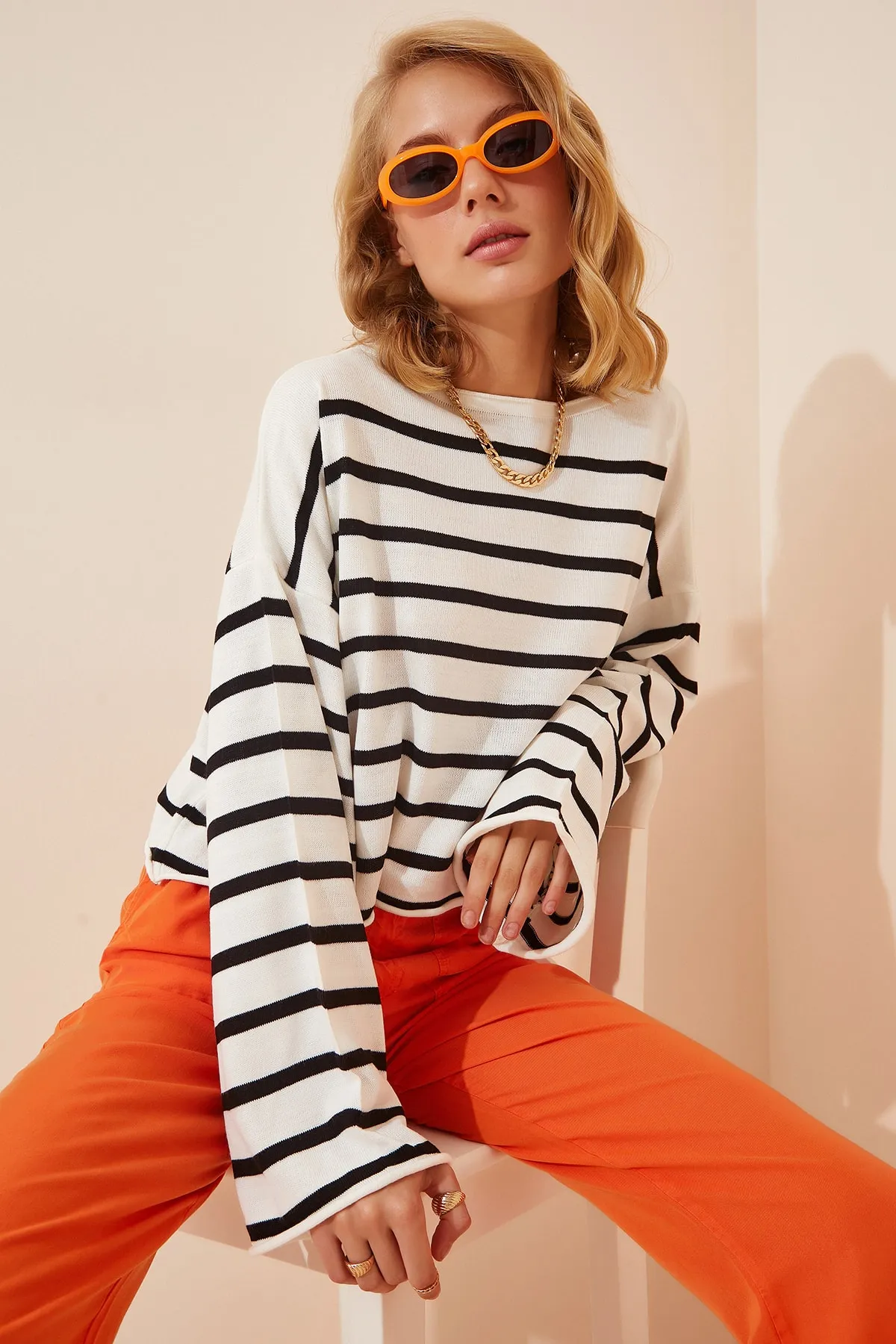 Happiness İstanbul  Pullover - Weiß - Regular Fit