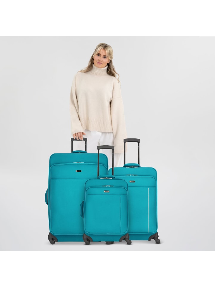 Check.In Sevilla 4 Rollen Kofferset 3-teilig in petrol günstig kaufen onesize