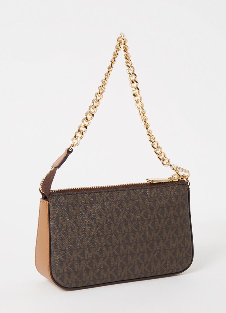 Geantă crossbody medie Michael Kors Jet Set cu imprimeu logo
