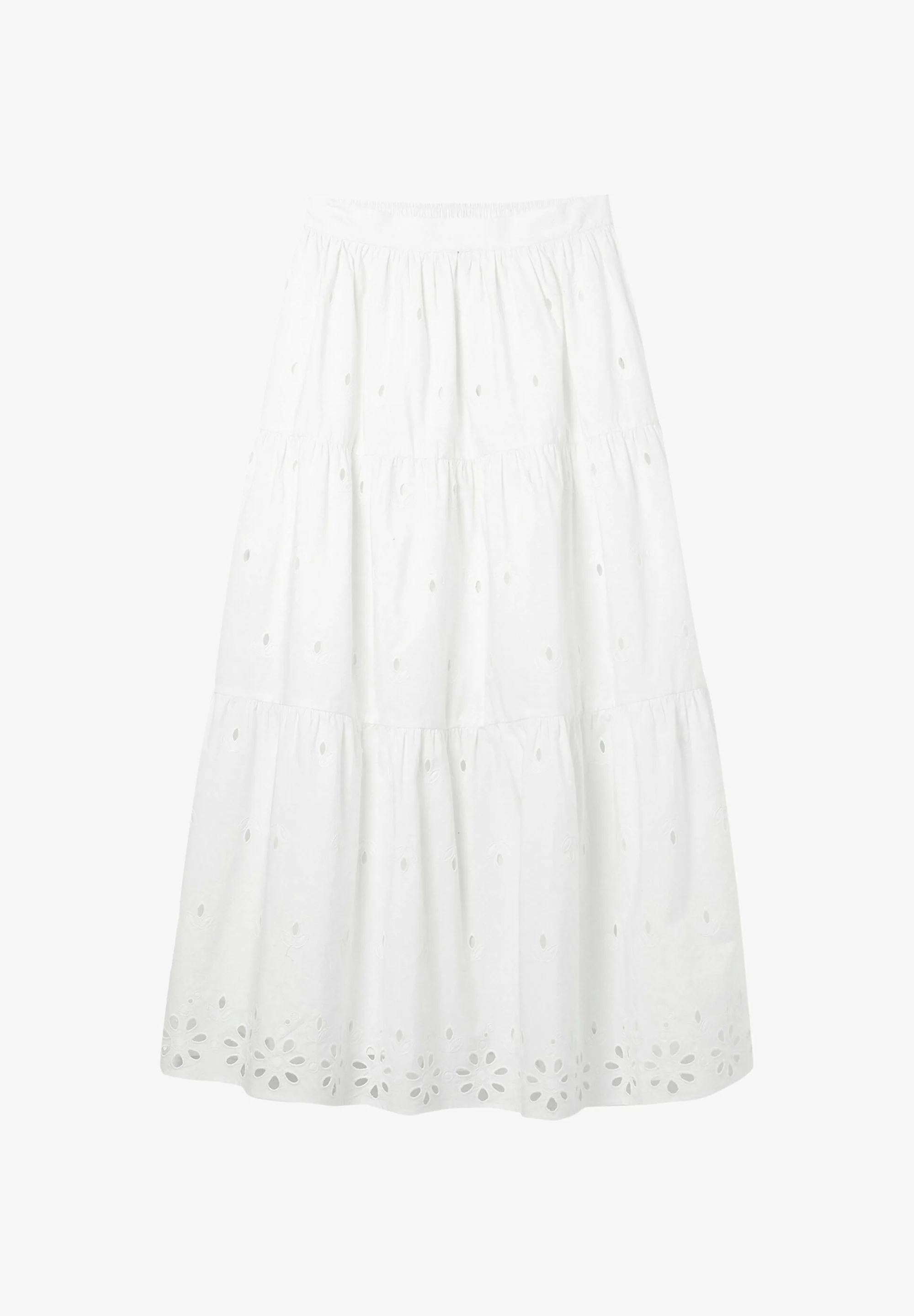 Falda MIDI con bordado suizo Desigual