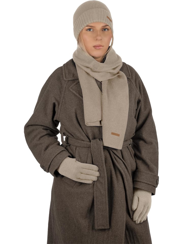 normani Merinowoll-Schal glatt Yuma in Beige günstig kaufen onesize