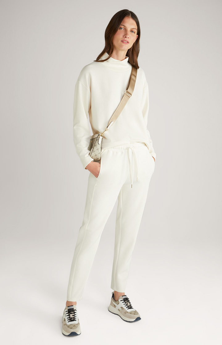 Soft Scuba-Sweat-Joggpants in Creme