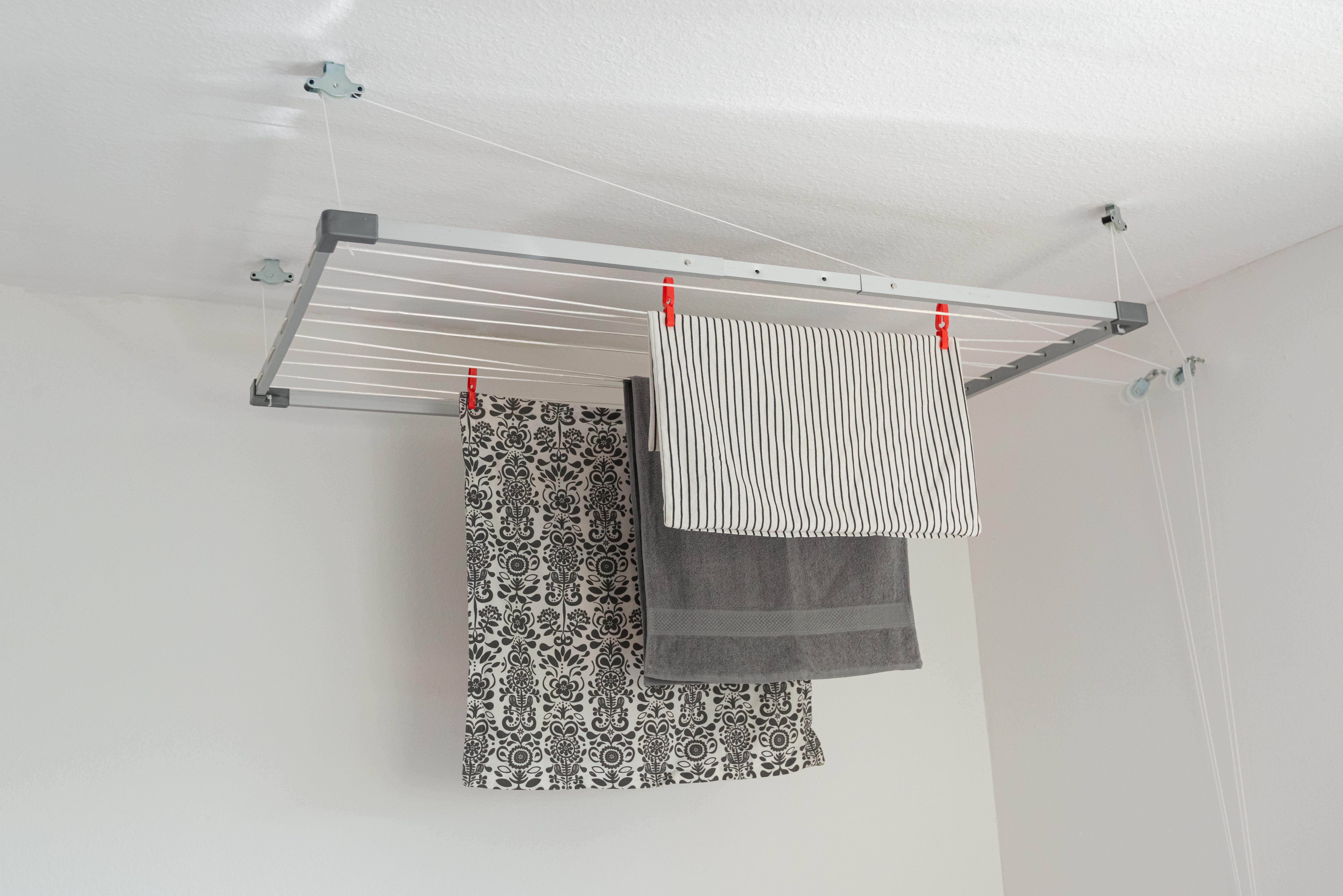 DRY-SMART Wäscheständer FLEX, Erweiterbar bis zu 16 m Trockenlänge, Platzsparend