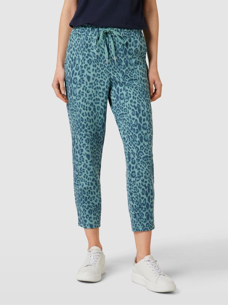 Sweatpants mit Animal-Print in ozean blau