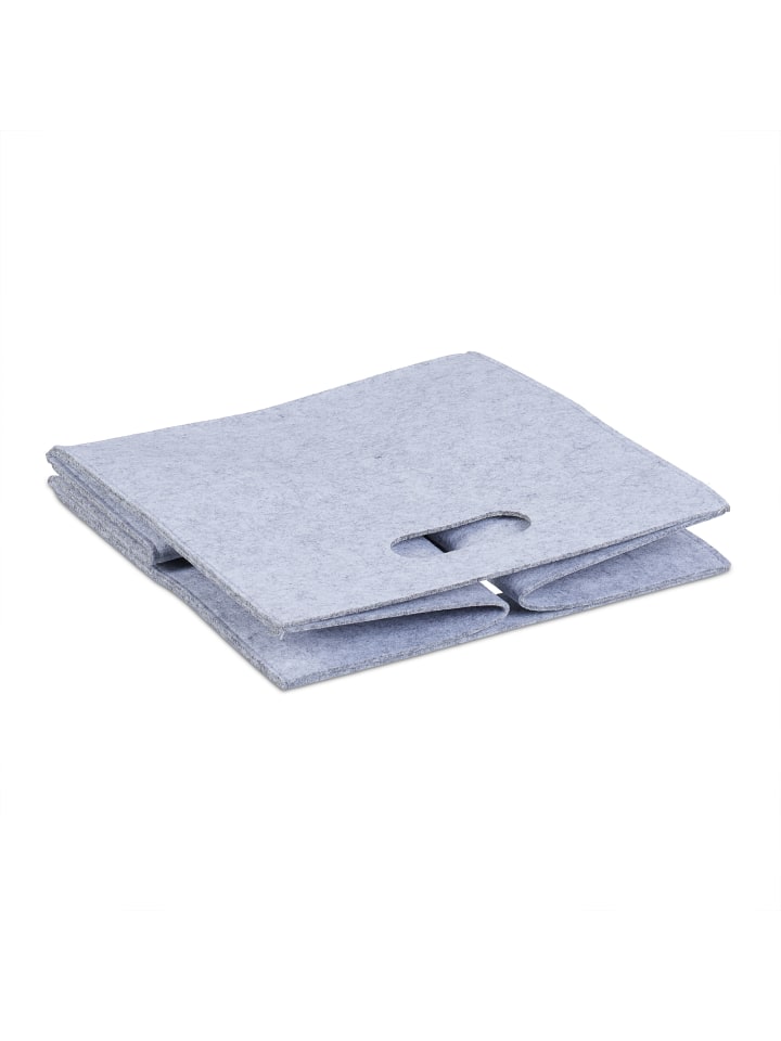 relaxdays 2 x Aufbewahrungsbox in Grau - (B)30 x (H)30 x (T)30 cm günstig kaufen onesize