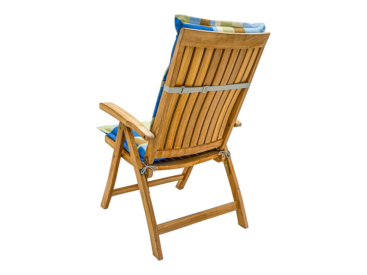 Madison Patch Azur 123 x 50 Gartenstuhlkissen mit hoher Rückenlehne