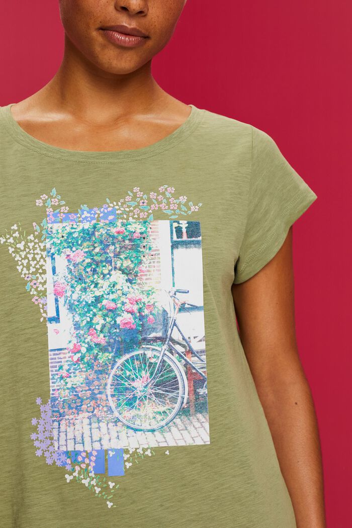 T-Shirt mit Print auf der Vorderseite, 100 % Baumwolle