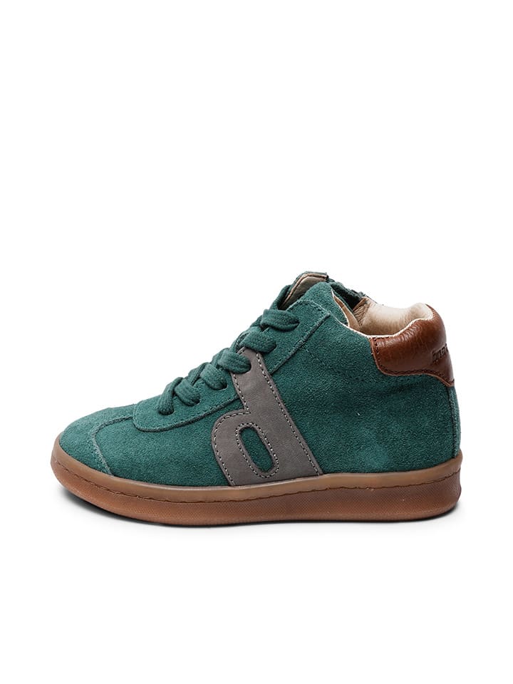 bisgaard Leder-Sneakers in Grün/ Grau/ Hellbraun günstig kaufen