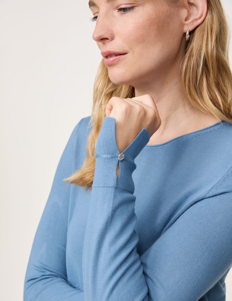 Langarmpullover aus nachhaltigem Feinstrick