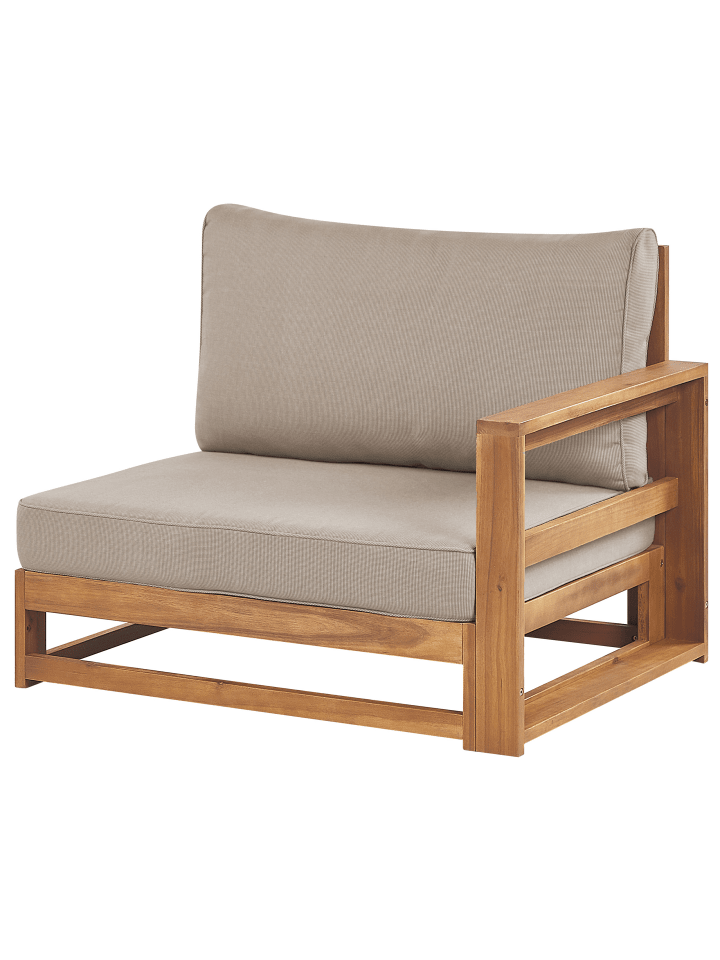 Beliani Gartensofa TIMOR in Heller Holzfarbton/Grau/Beige - (W) 184 x (H) 72 x (L) 75 cm günstig kaufen onesize