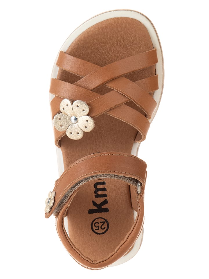 kmins Leder-Sandalen in Hellbraun günstig kaufen