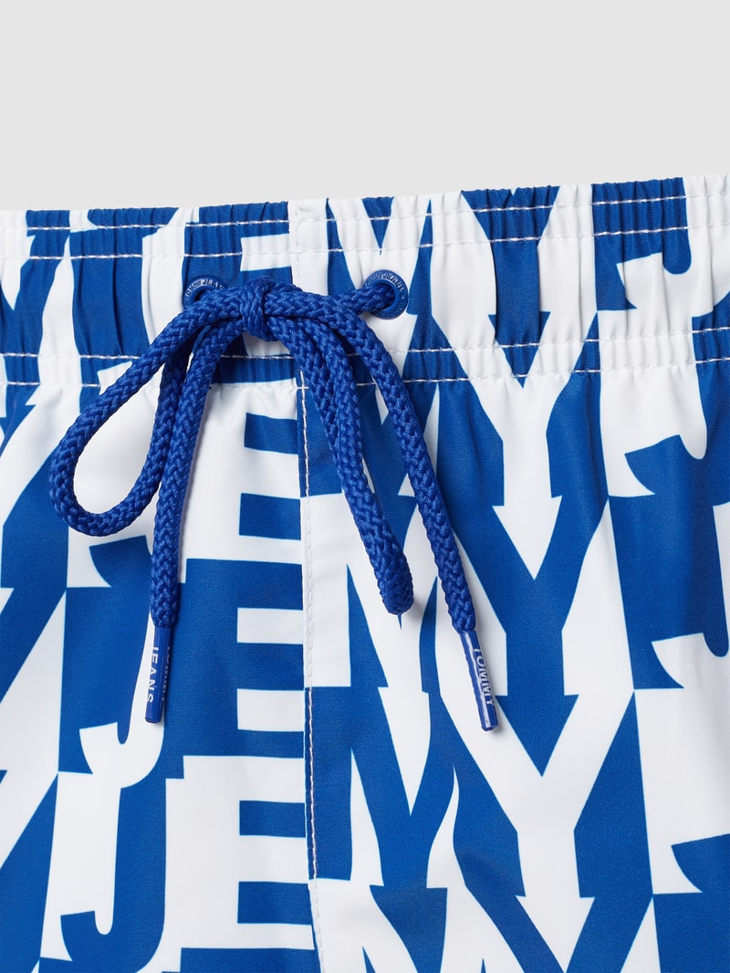 Badehose mit Logo-Muster Modell 'Logomania' in hellblau