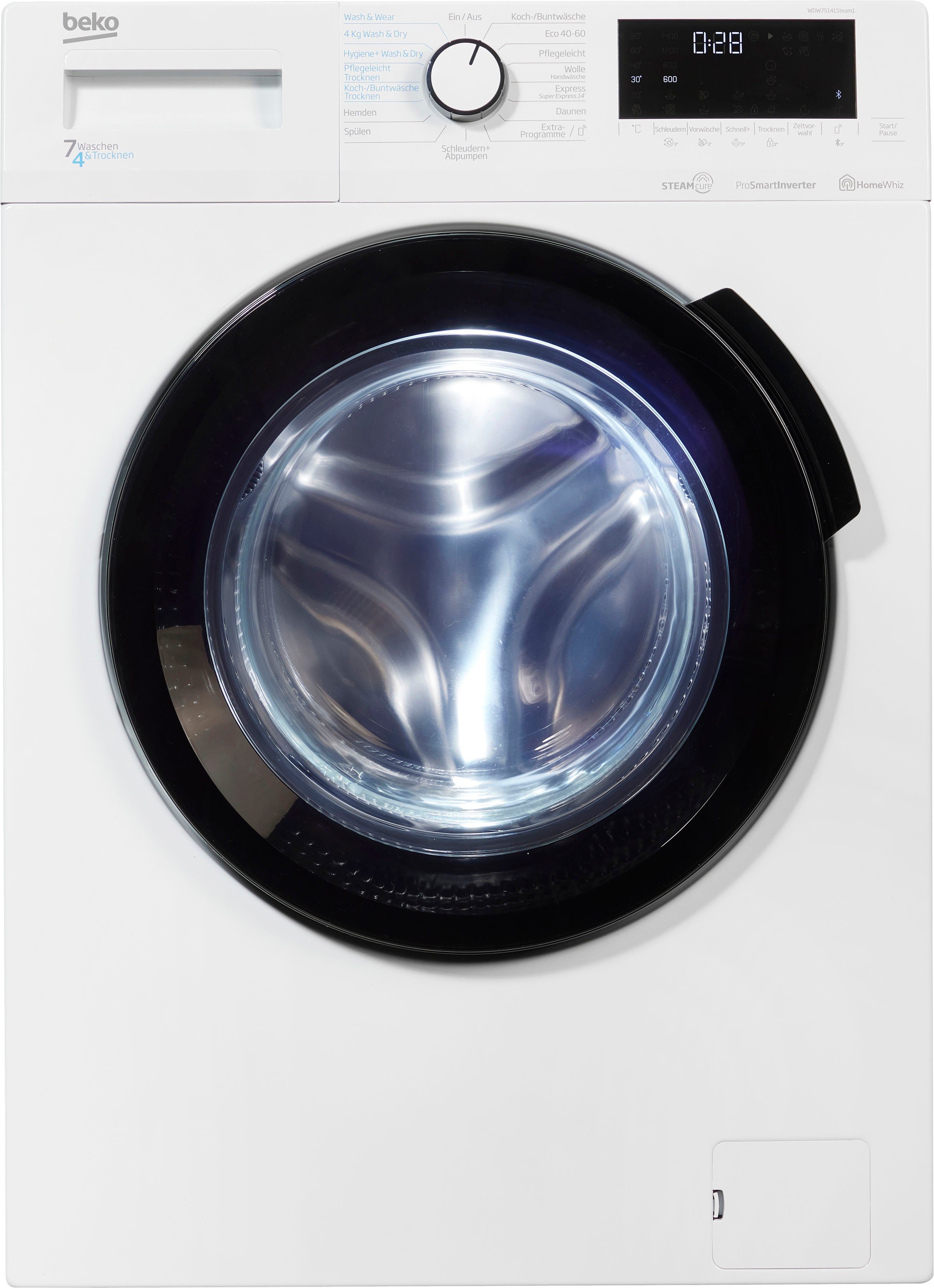 BEKO Waschtrockner WDW75141Steam1, 7 kg, 4 kg, 1400 U/min