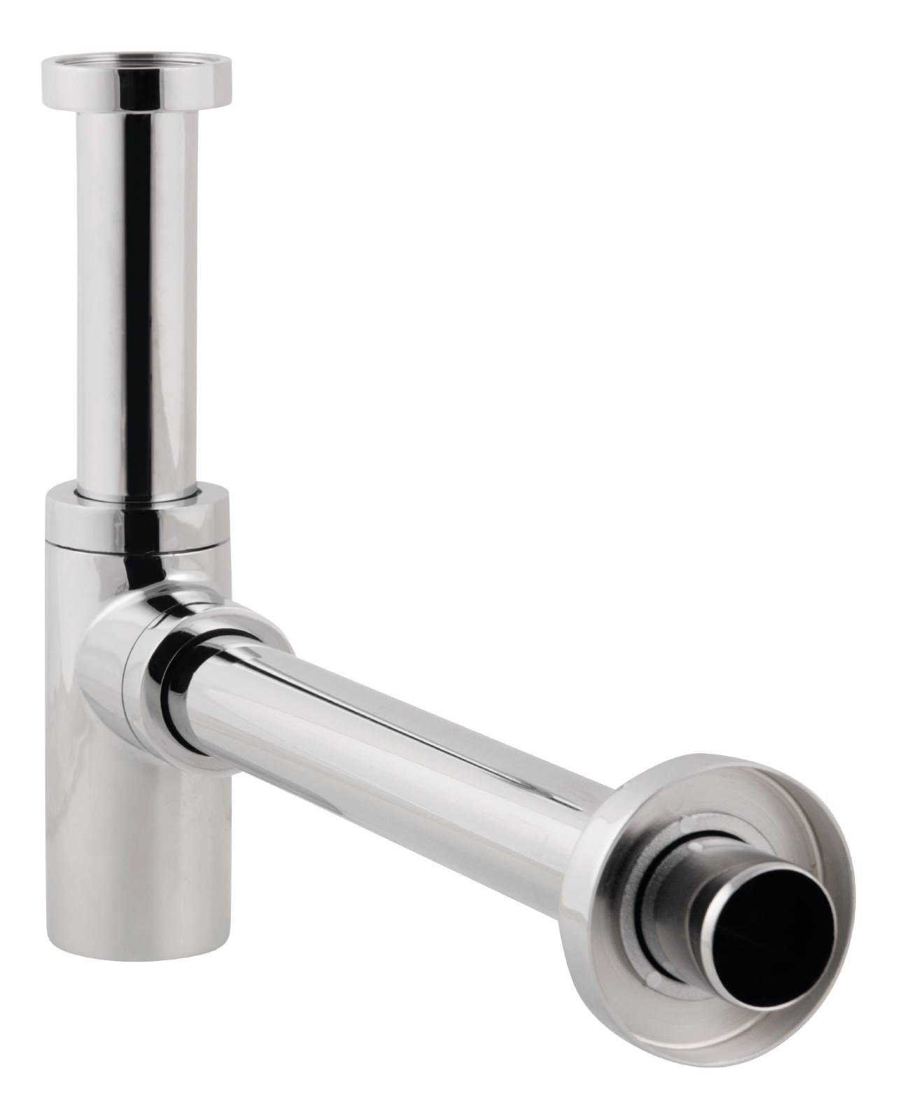 aquaSu Siphon, (1-tlg., Flaschengeruchsverschluss, Schubrosette, Siphontasse), Chrom, Typ 1 1/4 '' x 32 mm, für Waschtisch, Reinigungsöffnung, 226837