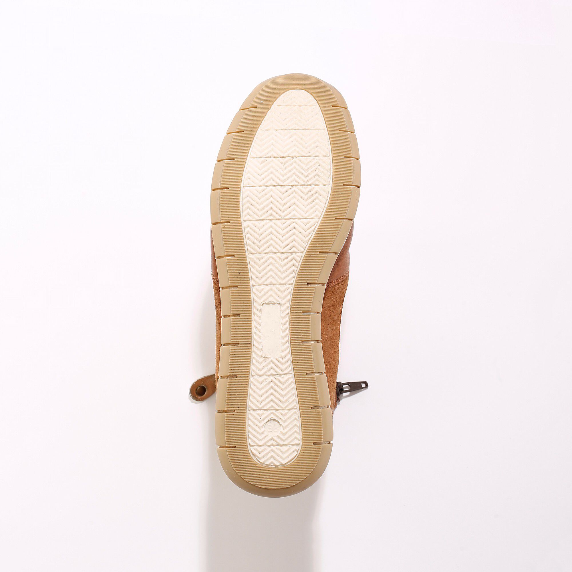 Baskets montantes zippées et lacées en cuir