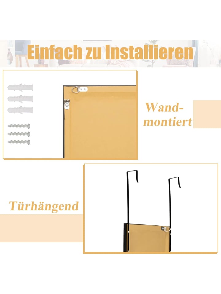 COSTWAY Ganzkörperspiegel in Schwarz günstig kaufen onesize