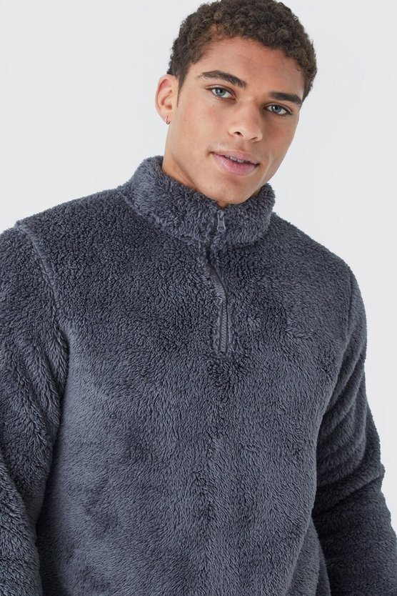 Borg-Sweatshirt mit Trichterkragen