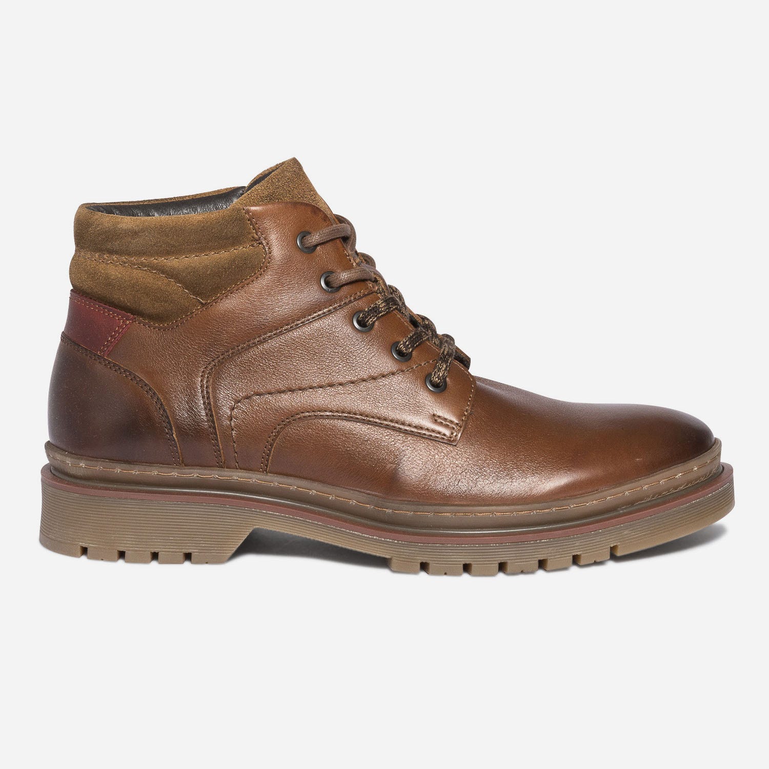 Boots à lacet cognac en cuir